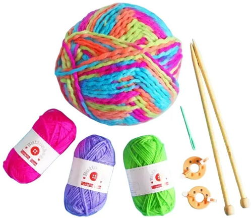 Buttonbag kit bufanda de pompones - set creativo DIY para niños-2