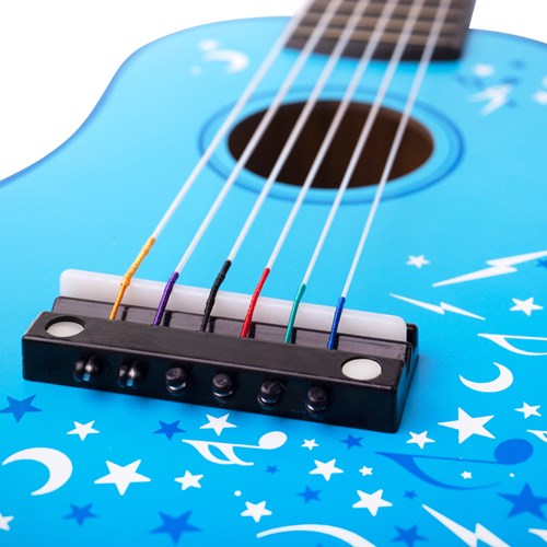 Tidlo guitarra de madera azul - guitarra infantil con estrellas-2
