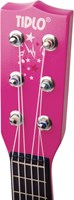 Tidlo guitarra de madera rosa flores juguete musical infantil-3