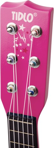Tidlo guitarra de madera rosa flores juguete musical infantil-3