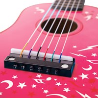 Tidlo guitarra de madera rosa flores juguete musical infantil-2