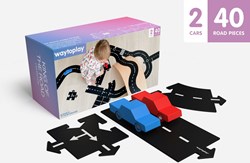 Waytoplay pista flexible King of the Road - 40 piezas + 2 coches - juego interior y exterior