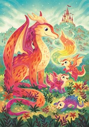 Clementoni puzzle familia de dragones - 60 piezas juguete colorido de cartón