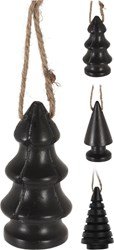 Home & Styling adorno árbol de Navidad madera de mango negro 9cm