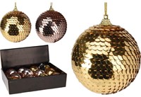 Home & Styling bola de Navidad decoración lentejuelas 7cm oro rosa brillo