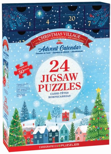 Eurographics calendario de adviento puzzle Navidad - Christmas Village cartón-2