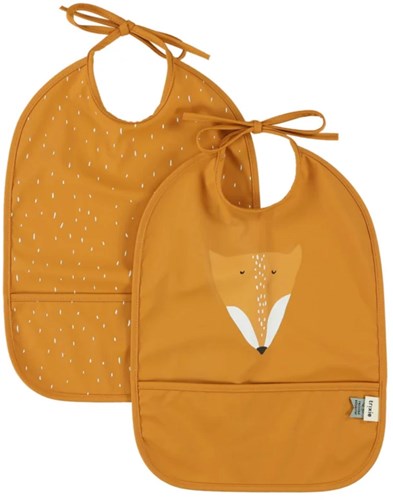 Trixie babero lavable 2-pack - babero con bolsillo Mr. Fox