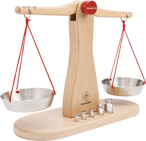 nic balanza de juguete de madera con 5 pesas - juego educativo de equilibrio
