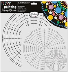 Aladine set creativo de plantillas mandala dot painting 3 piezas