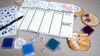 Aladine sellos bullet journal alfabeto set A5 espuma multicolor