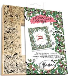Aladine sello de madera Navidad 13,5x13,5 cm - manualidades creativas