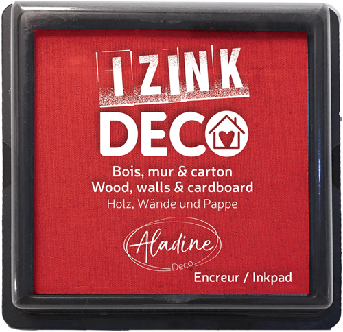 Aladine almohadilla de tinta roja XL para manualidades y decoración - 8x8 cm