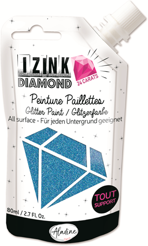 Aladine pintura con purpurina azul 24 quilates Izink Diamond 80 ml creativo