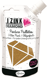 Aladine pintura con purpurina Izink Diamond 24 quilates oro 80 ml creativa