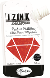 Aladine pintura con purpurina roja Izink Diamond 80 ml - pintura creativa