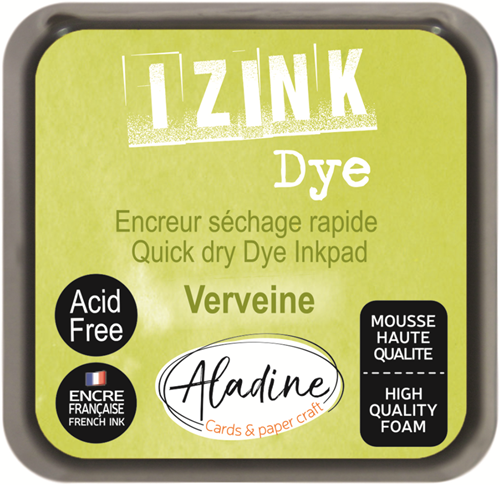 Aladine almohadilla de tinta tampón verde claro 5x5 cm para manualidades