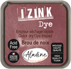 Aladine almohadilla de tinta Izink Dye pigmento 5x5 cm marrón nogal
