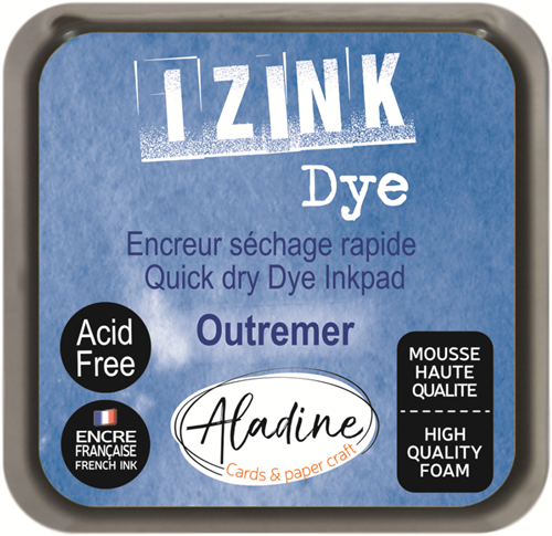 Aladine almohadilla de tinta azul 5x5 cm - Izink Dye tinta para manualidades