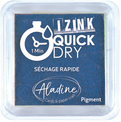 Aladine almohadilla tinta azul marino secado rápido 5x5 cm para sellos