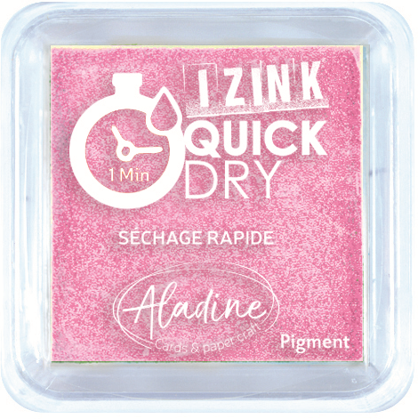 Aladine almohadilla de tinta rosa pastel - pigmento secado rápido 5x5 cm