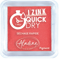 Aladine almohadilla tinta roja secado rápido 5x5 cm para sellos y tarjetas
