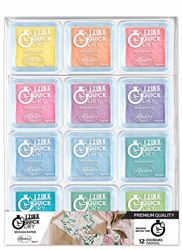 Aladine set de almohadillas de tinta pastel - tinta pigmentada de secado rápido 12 colores
