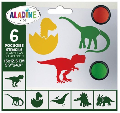 Aladine plantillas set creativo dinosaurios para niños dibujo