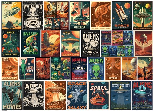 Eurographics puzzle Alien Invasion Collage - 1000 piezas cartón