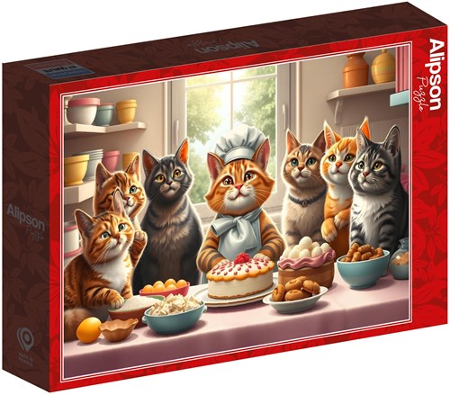 Alipson Puzzle rompecabezas de gatos Pastry Cats in Action - 1000 piezas-2