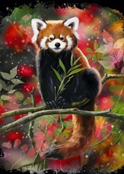 Alipson Puzzle puzzle panda rojo sentado en una rama - rompecabezas para niños