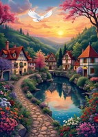 Alipson Puzzle rompecabezas The Village by the Lake - 500 piezas