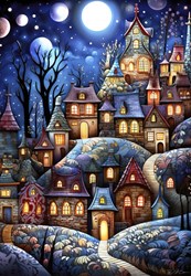 Alipson Puzzle rompecabezas pueblo bajo la luna - puzzle 1000 piezas