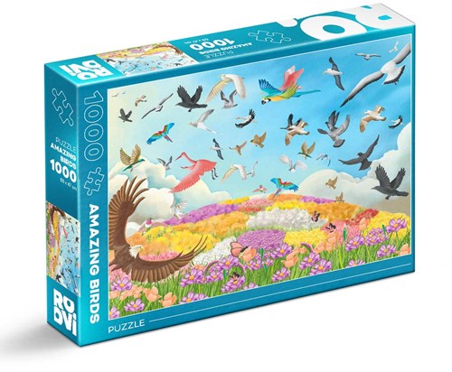 Roovi puzzle Amazing Birds - rompecabezas colorido 1000 piezas aves-2