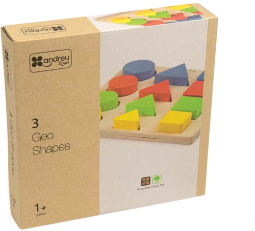 Andreu Toys ANDREU - Puzzle de 3 formas geográficas (13+1 piezas)