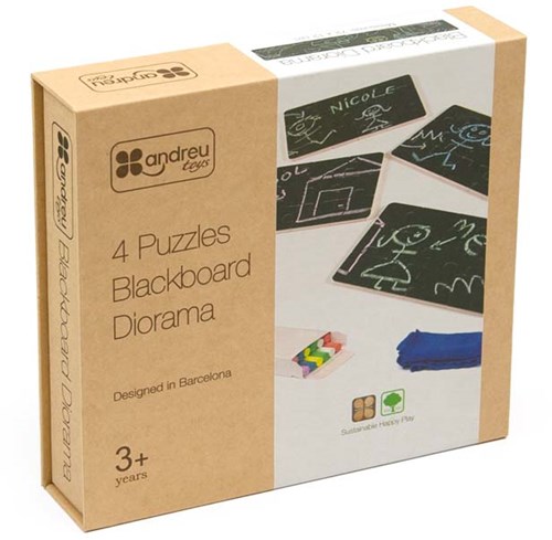 Andreu Toys puzzle juguete educativo pizarra 4 piezas cartón
