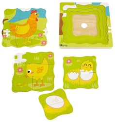 Andreu Toys puzzle - juguete educativo gallina huevo cartón