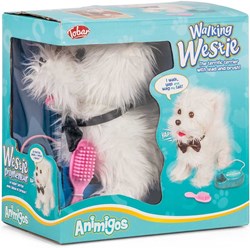 Tobar perro de peluche juguete Walking Westie con control remoto
