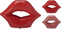 Home & Styling jarrón labios 20cm rojo rosa decoración plástico