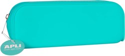 APLI Kids estuche silicona verde pastel flexible e impermeable