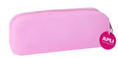 APLI Kids estuche glitter fucsia - estuche de silicona para niños