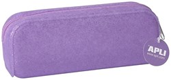 APLI Kids estuche soft glitter lila - estuche de silicona con purpurina