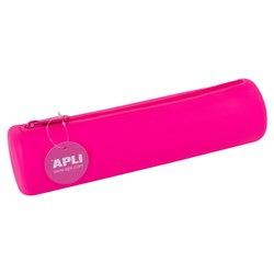 APLI Kids estuche silicona soft touch rosa - flexible y resistente al agua