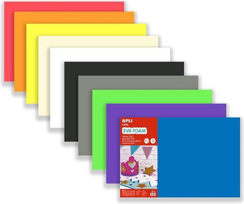 APLI Kids láminas de goma EVA A4 10 colores material básico