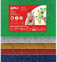 APLI Kids láminas de goma EVA con purpurina colores navideños 60x40 cm 5 unidades