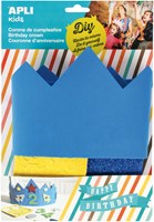 APLI Kids corona de cumpleaños azul de espuma para niños - personalizable