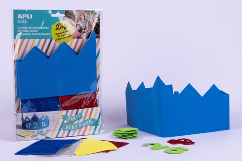 APLI Kids corona de cumpleaños azul de espuma para niños - personalizable-2