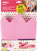 APLI Kids corona de cumpleaños rosa - accesorio de espuma para fiestas infantiles