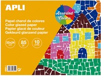 APLI Kids papel charol bloc manualidades 32x24 cm 10 hojas colores