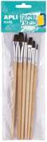 APLI Kids set de pinceles de madera - pinceles para niños - 6 unidades