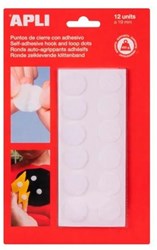 APLI Kids velcro autoadhesivo redondo blanco 19 mm 12 unidades - gran fijación